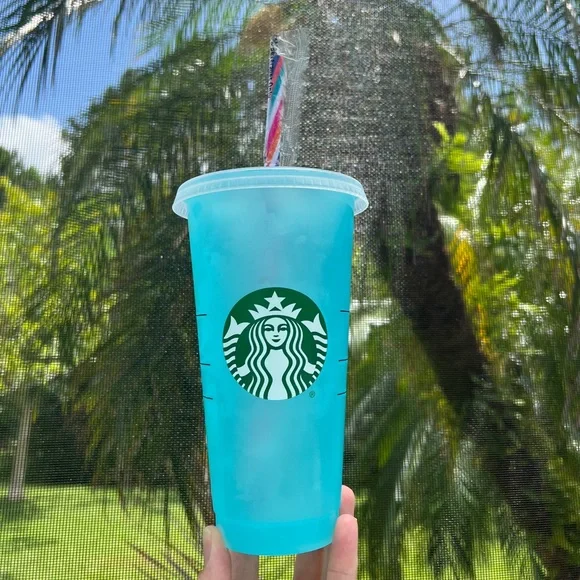 Starbucks | Other | Starbucks 222 Mystery Color Changing Aqua Blue Reusable  Cold Cup | Poshmark